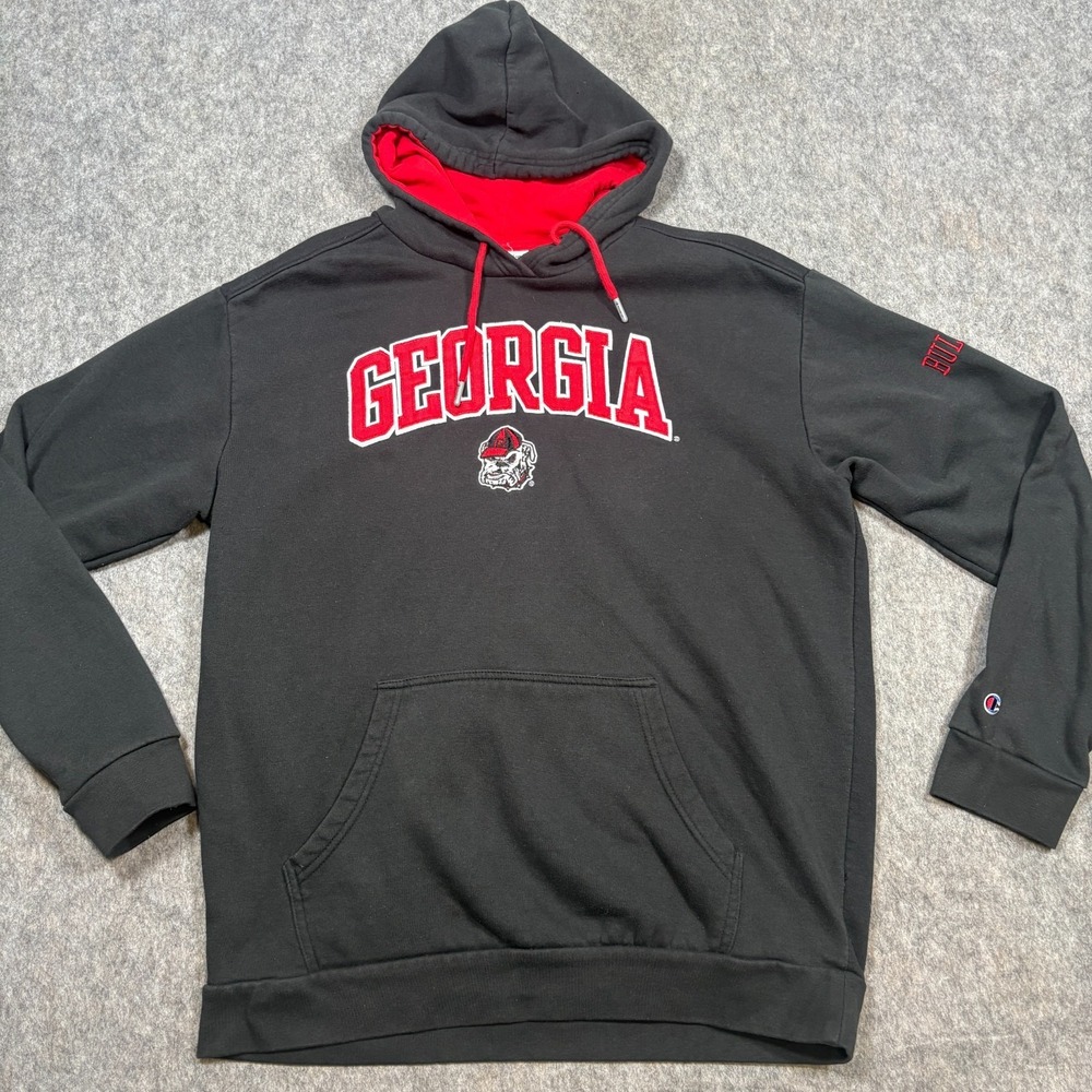 Champion Sweatshirt Men's Size Large Black Georgia Bulldogs Hoodie Athleticwear